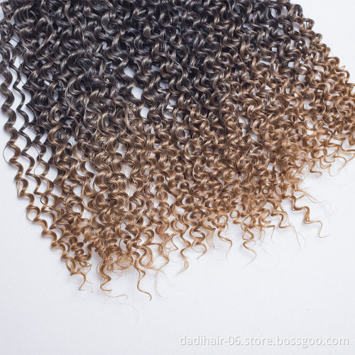 Hot sale faked Hair Water Wave 6 pieces/lot 16"-20" synthetic Hair Weaves Wet and Wavy Natural curly ombre mixed two tone color